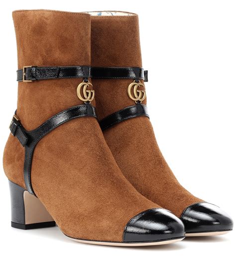 gucci logo ankle boots|gucci ankle boots suede.